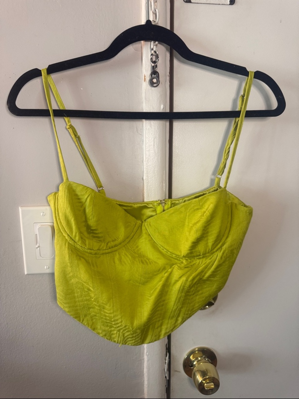 Meshki Lime Green Bustier Crop Top
